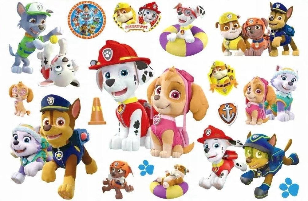 Tatuaże z psim patrolem dla dzieci zmywalne tymczasowe pieski F4