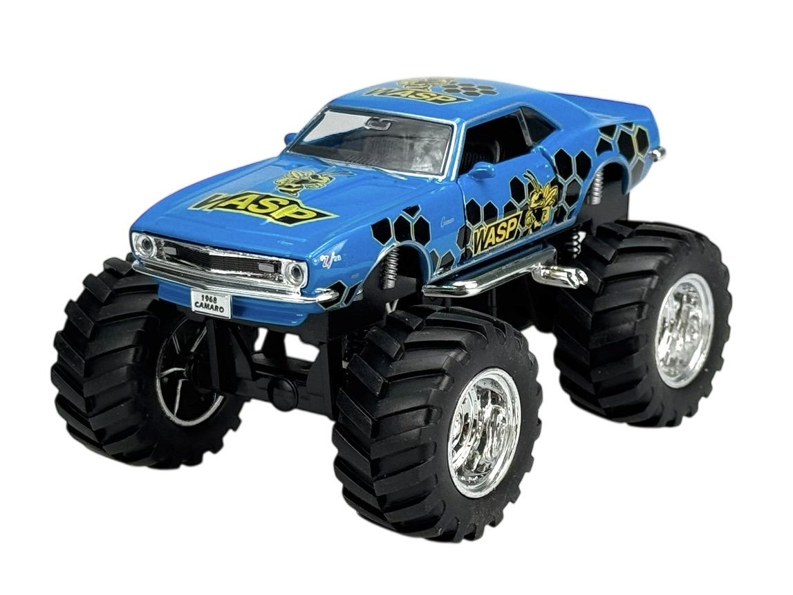 WELLY MONSTER TRUCK 1968 CHEVROLET CAMARO Z28 NIEBIESKI 1:34 47007