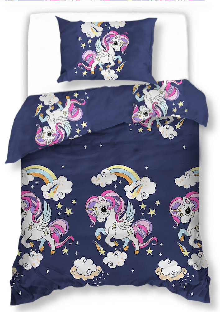 Pościel Z Mikrofibry 140X200 Jednorożce 2513