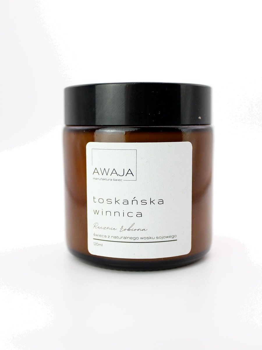 Świeca sojowa toskańska winnica – zapachowa, handmade, 120ml, prezent