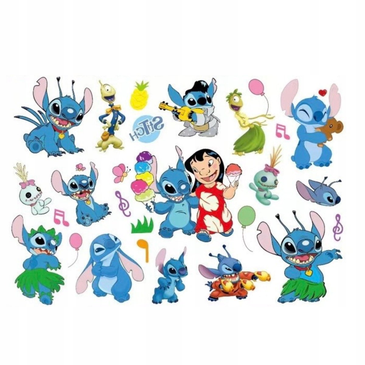 Tatuaże zmywalne Stich Stitch Lilo i Sticz Tymczasowe dla dzieci L1
