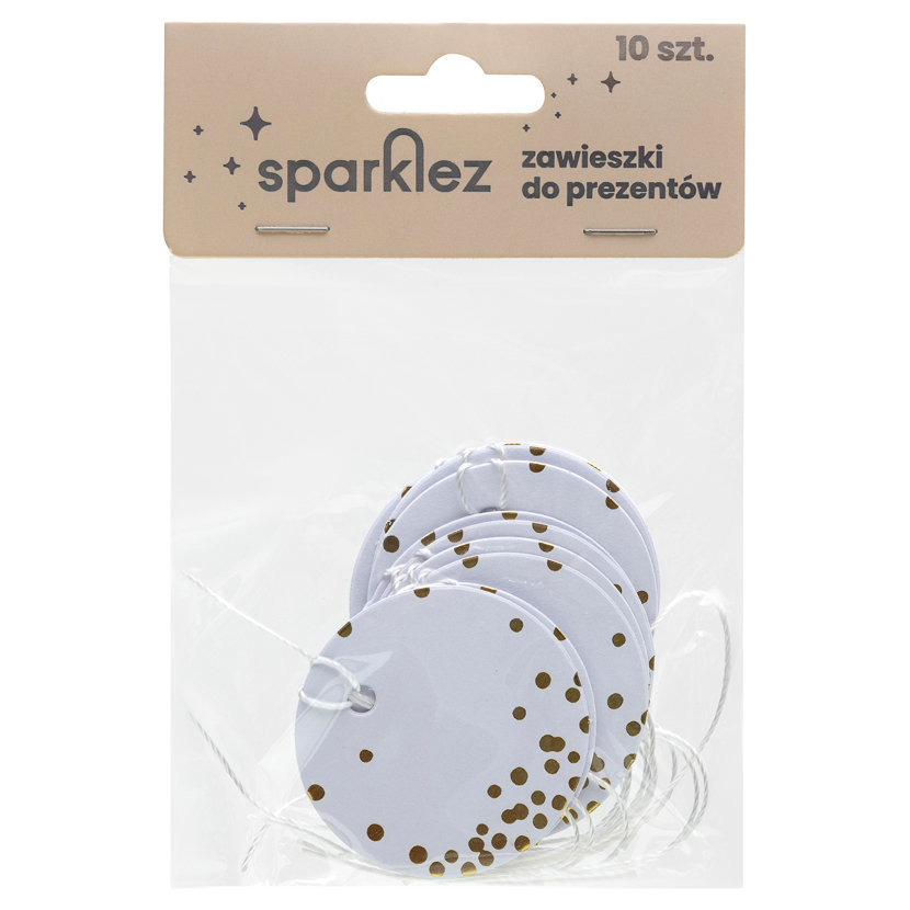 SPARKLEZ Zawieszki prezentowe, okrągłe, 10 szt