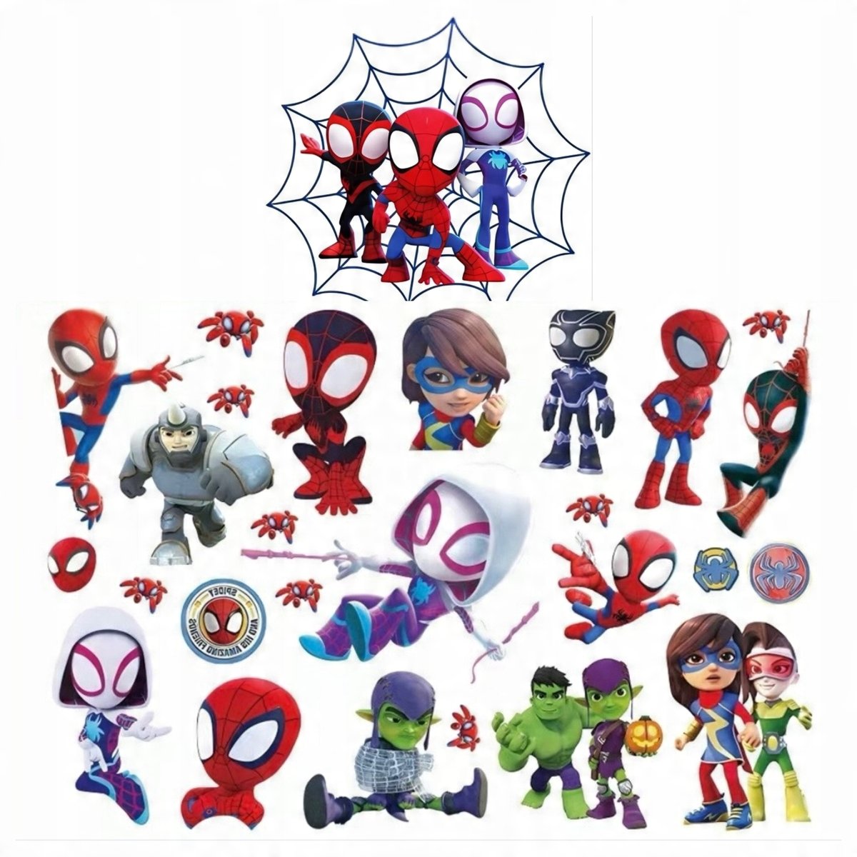Tatuaże Spidey Spiderman Zmywalne dla dzieci duży arkusz H1