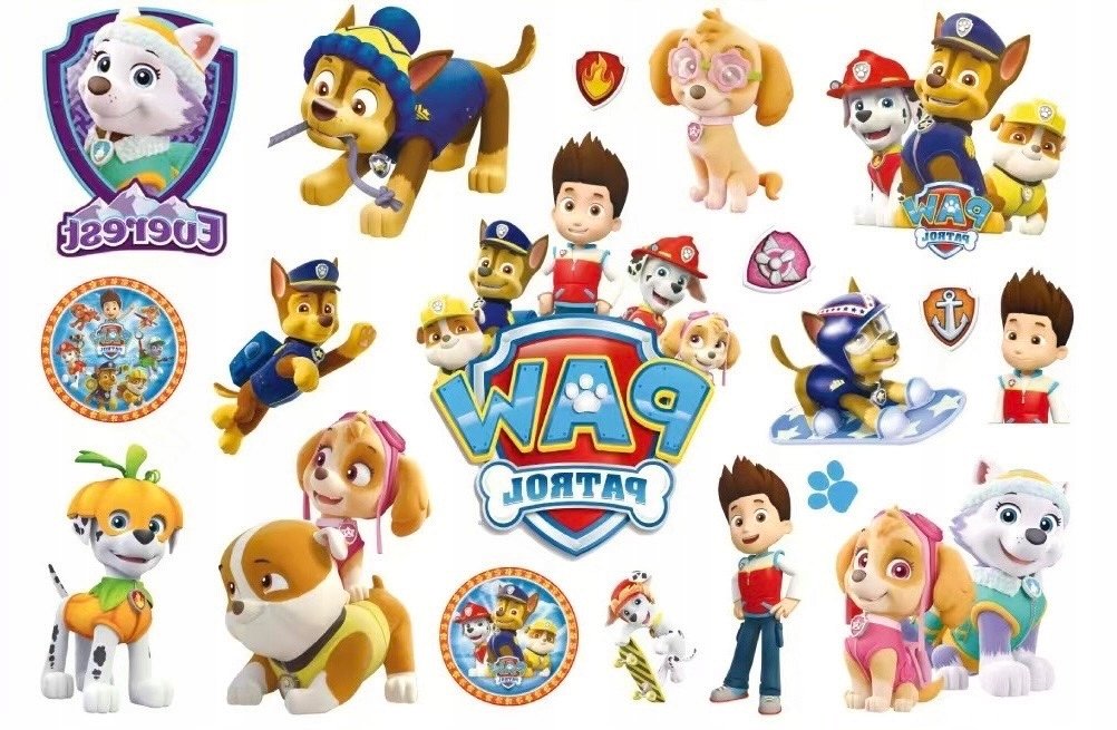 Tatuaże dla dzieci zmywalne dziecięce Psi Patrol Chase Skye Marschal F3
