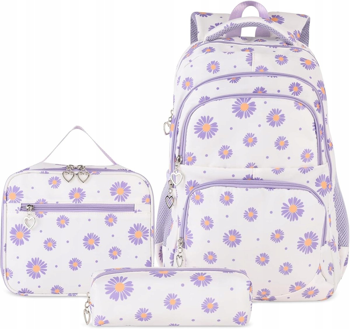 PLECAK SZKOLNY DUŻY MŁODZIEŻOWY WODOODPORNY 3 w 1 TORBA NA LUNCH PIÓRNIK