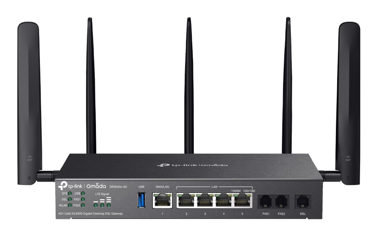 TP-Link Omada DR3650V-4G router bezprzewodowy Gigabit Ethernet Dual-band (2.4 GHz/5 GHz) Czarny DR3650V-4G