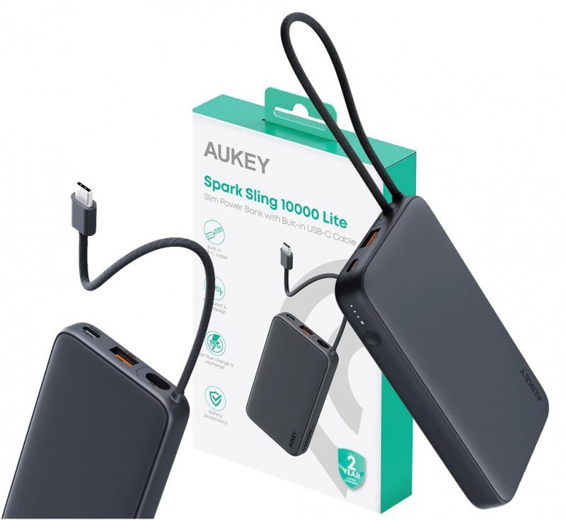 Aukey PB-Y53P PowerBank 10000mAh 22.5W 4xUSB kabel USB-C