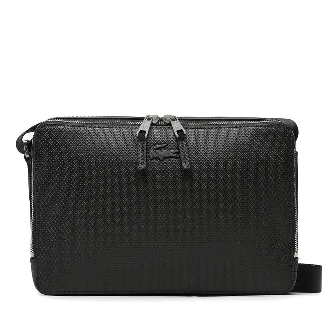 Saszetka Lacoste Split Cow Leather NH3270CE Czarny