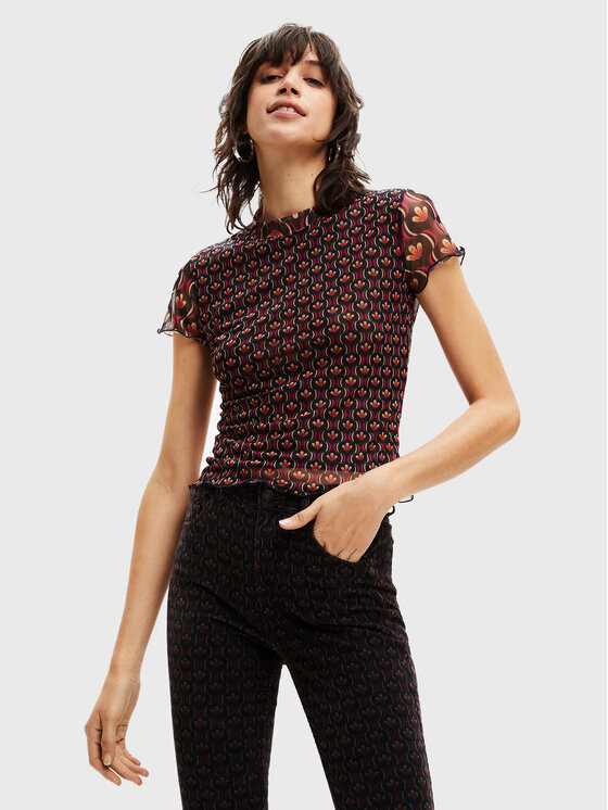Desigual Bluzka Telam 22WWTKA9 Kolorowy Slim Fit