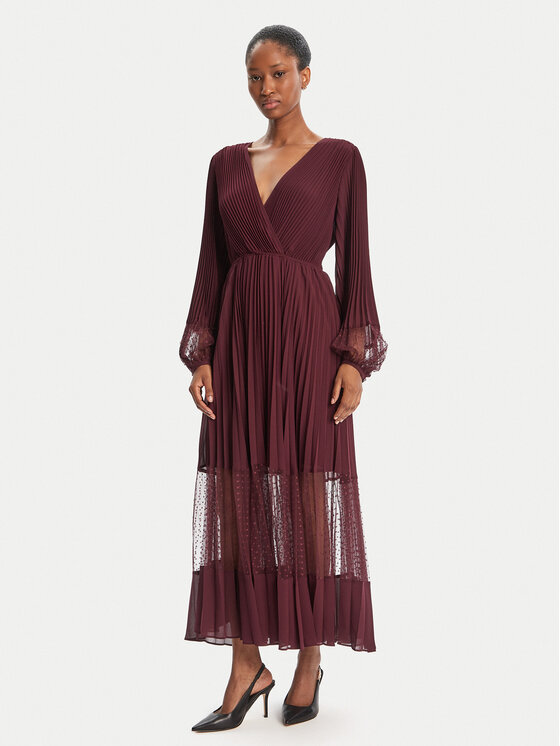TWINSET Sukienka wieczorowa 252TP2641 Bordowy Regular Fit