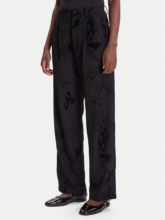 Desigual Spodnie materiałowe Flock 25WWPW05 Czarny Regular Fit