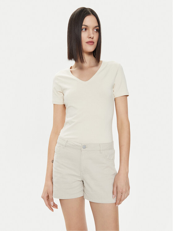 4F T-Shirt 4FWSS24TTSHF1359 Écru Slim Fit