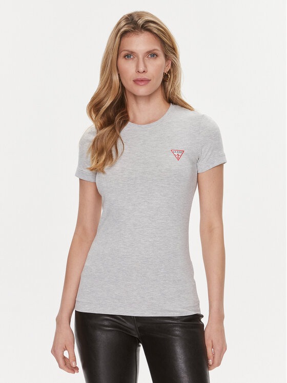 Guess T-Shirt W2YI44 J1314 Szary Slim Fit