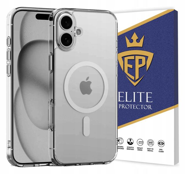 Etui Na Telefon Apple Iphone 16 Clear Magsafe Pancerne + Szkło Oryginalne