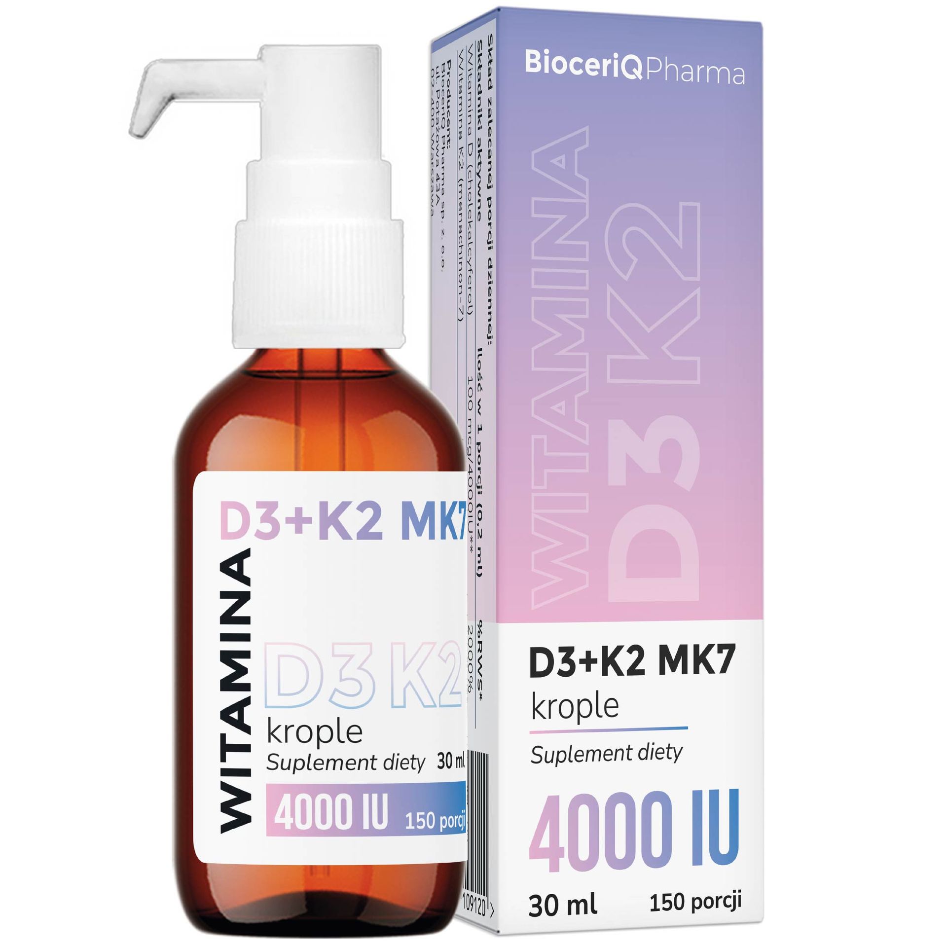 BioceriQ Witamina D3 +K2 MK7, krople, 30 ml