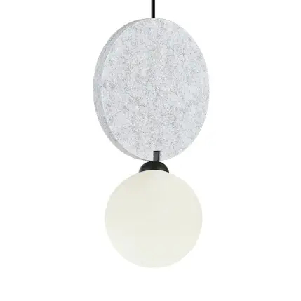 Kulista lampa wisząca Andrea PND-59779-1M-LGR nad wyspę czarna szara