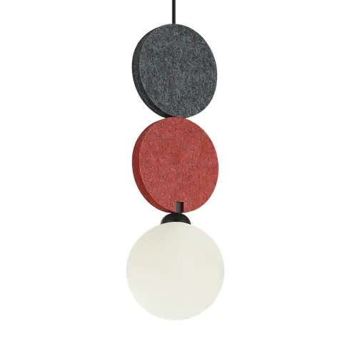 Lampa wisząca z filcu Andrea PND-59779A-1S-MLTI czerwona czarna szara