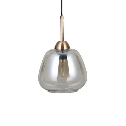 Wisząca lampa Felis PND-40824-1-GD nad stół szklana bursztynowa złota