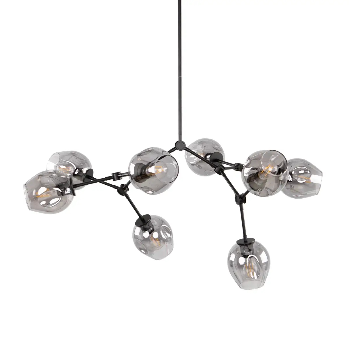 Molekułowa wisząca lampa Ferral PND-75075-8-BK-SG przydymiona czarna