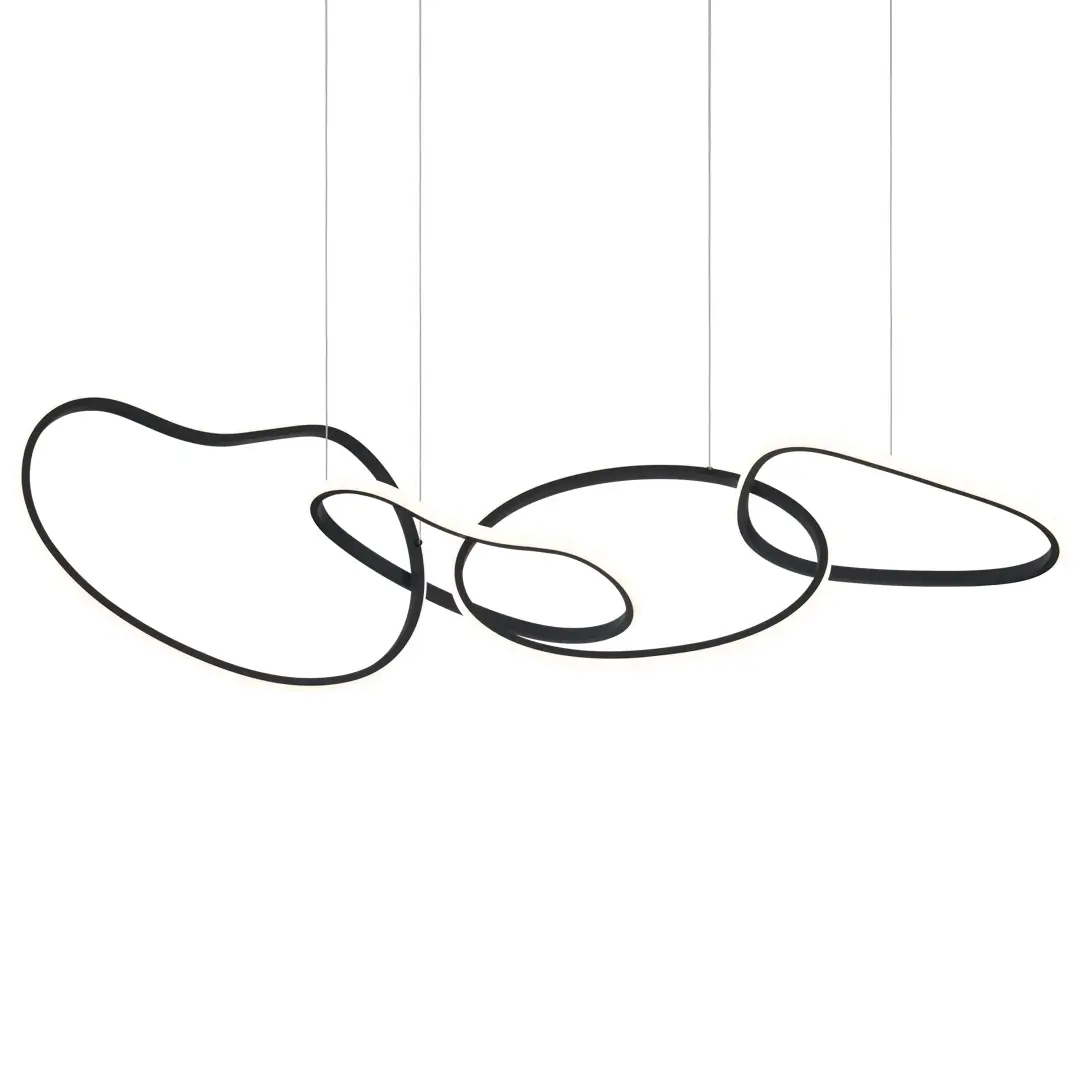 Lampa wisząca pierścienie Fonte PND-22412-S4-BK LED 60W 3000-6000K czarny