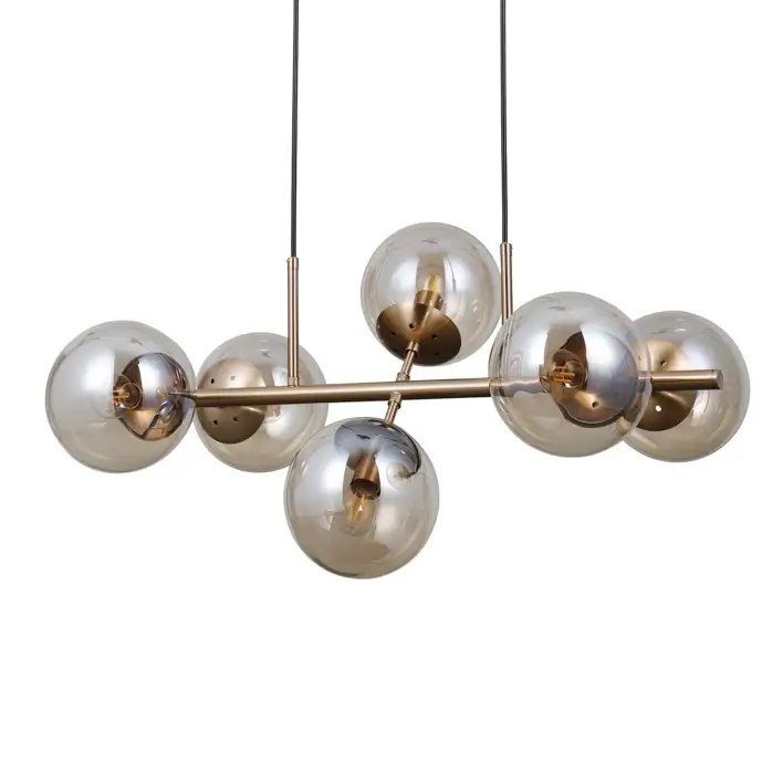 Lampa wisząca molekułowa Molite PND-1098-6-HB szklana do salonu złota