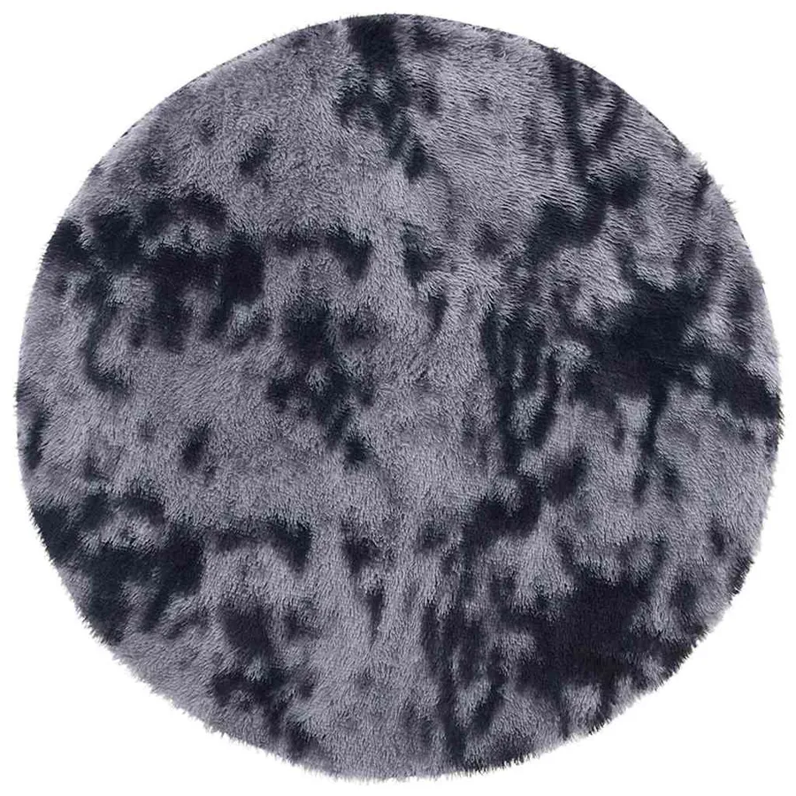 Ciemnoszary minimalistyczny okrągły dywan 100 cm - Molaris 3X