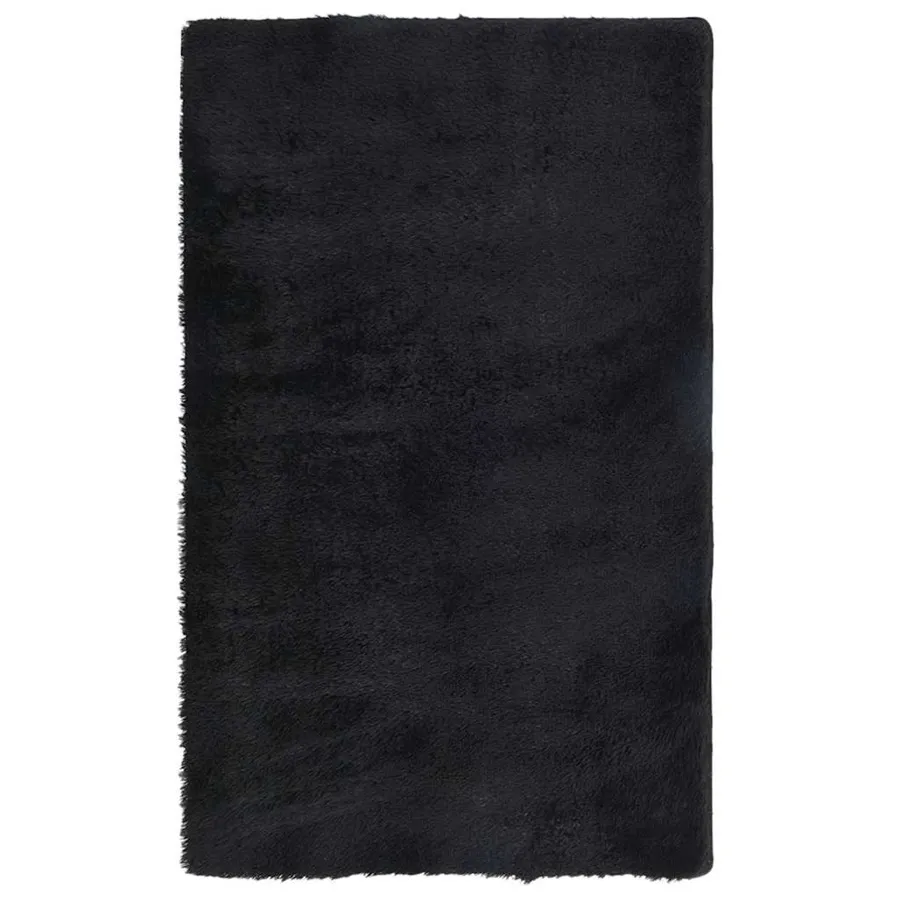 Czarny pluszowy dywan 80x150 - Tufi 9X