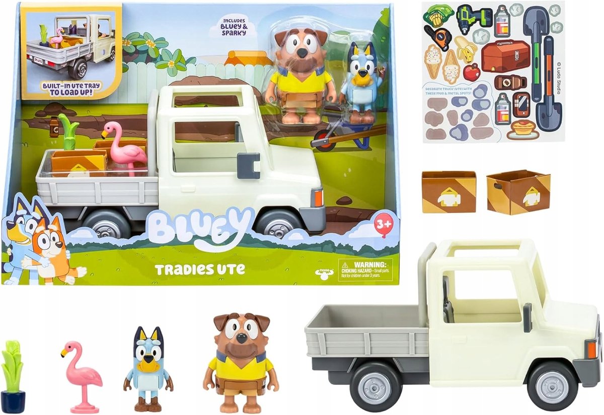 Zestaw Bluey auto dostawcze z figurkami i akcesoriami Blue Tradies Pickup