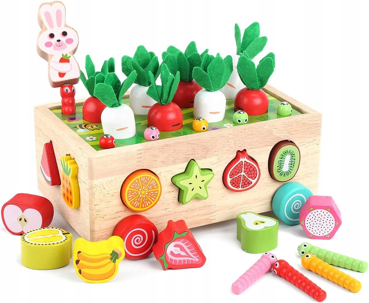 Drewniane Puzzle Marchewka Dla Dzieci Zabawka Do Sortowania Montessori Diy