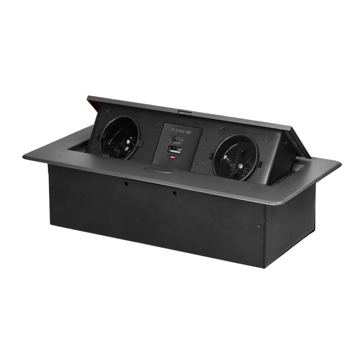 Grafitowe Gniazdo Blatowe Schuko Wpuszczane Z Wejściem Usb A+C Or-Gm-9034(Gs)/Gr Orno