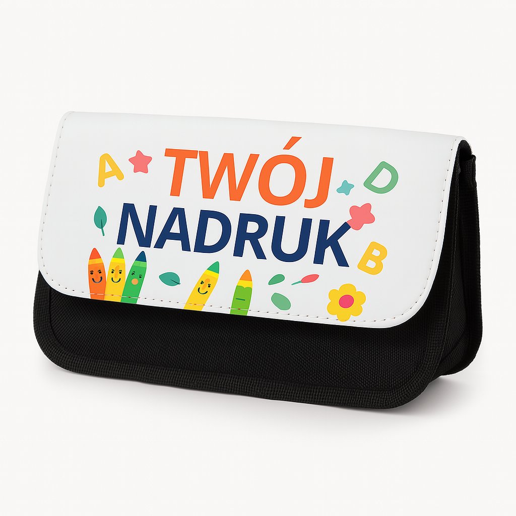 Piórnik z własnym nadrukiem Czarny Personalizowany prezent