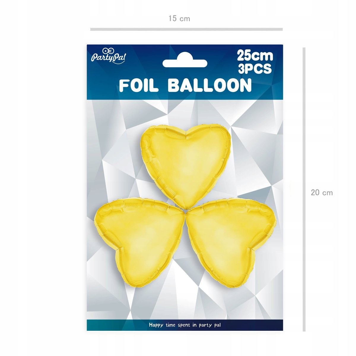 3 Balony W Kształcie Serca Złote Urodziny Wesele