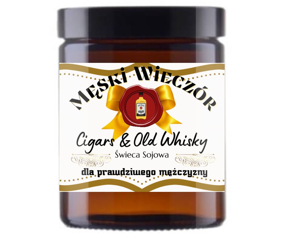 Męski Wieczór Świeca Sojowa Zapachowa 180Ml Urodziny, Imieniny
