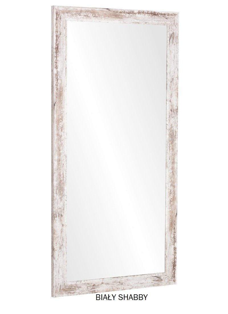 Lustro Profilmat w ramie SHABBY BIAŁY 130X40 PREMIUM