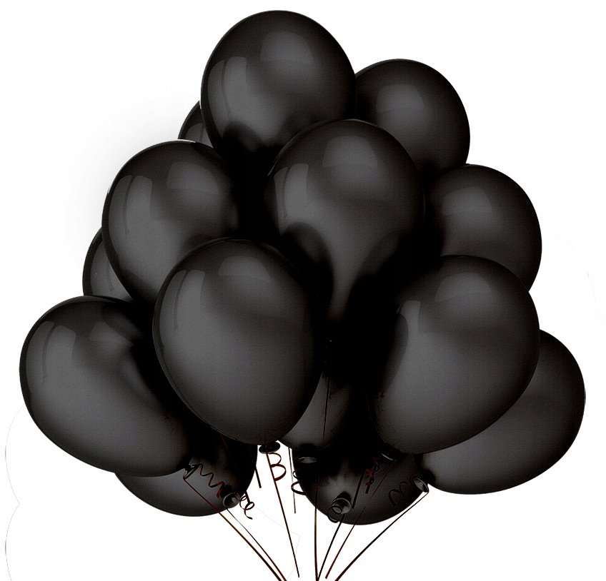Balony Metaliczne Czarne Ślub Urodziny 30Cm 25Szt