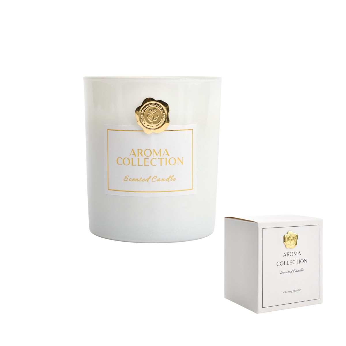ŚWIECA ZAPACHOWA OZDOBNA BIAŁA AROMA COLLECTION