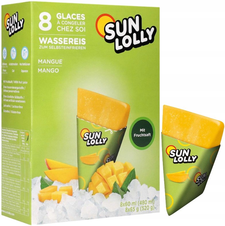 Sun Lolly ice cream to freeze at home mango 480 ml