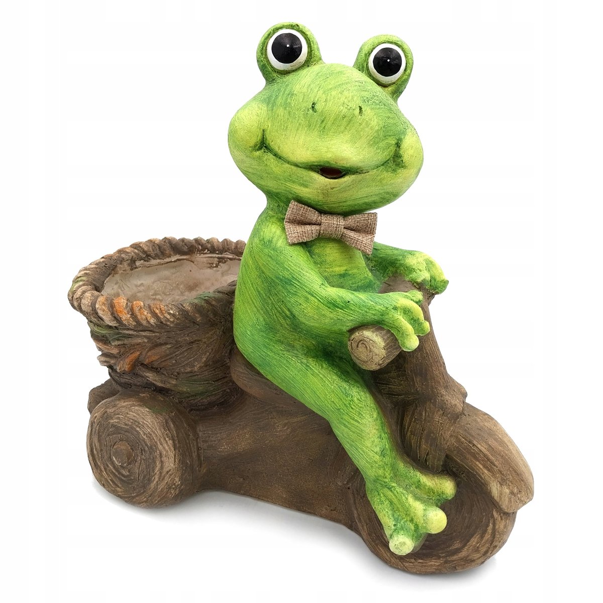 Figurka ogrodowa ŻABA DUŻA z doniczką 35 cm skrzat ceramiczny dekoracja ogrodowa