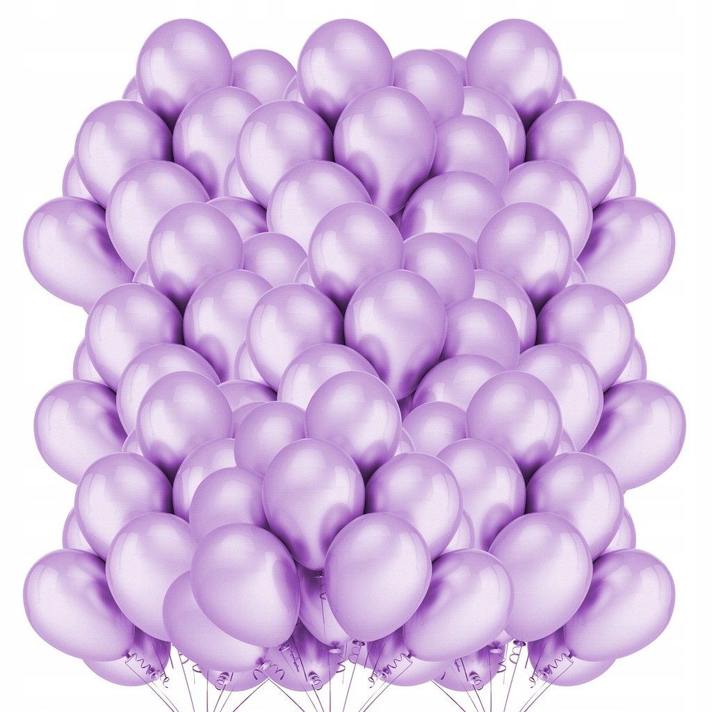 BALONY METALICZNE PERŁOWE FIOLETOWE KOMUNIA ŚLUB URODZINY 30cm 100szt