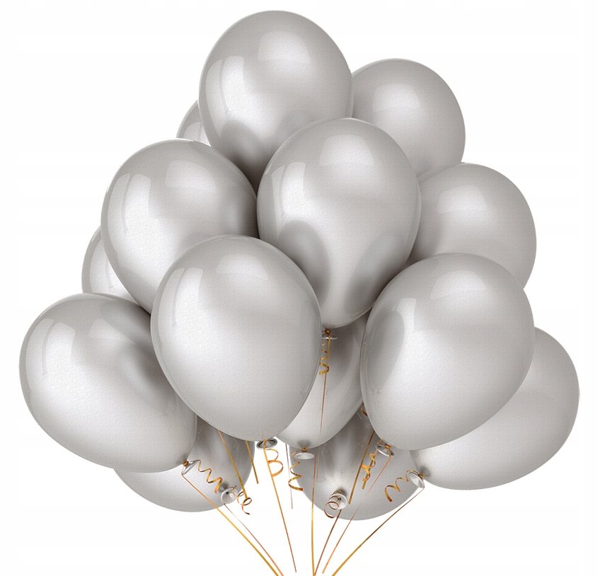 Balony Metaliczne Srebrne Ślub Wesele 32Cm 25 Szt
