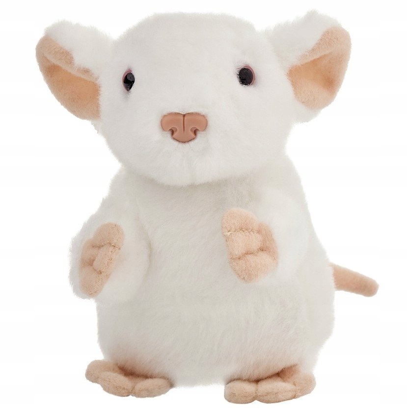 Maskotka Myszka Biała Siedząca - 13cm