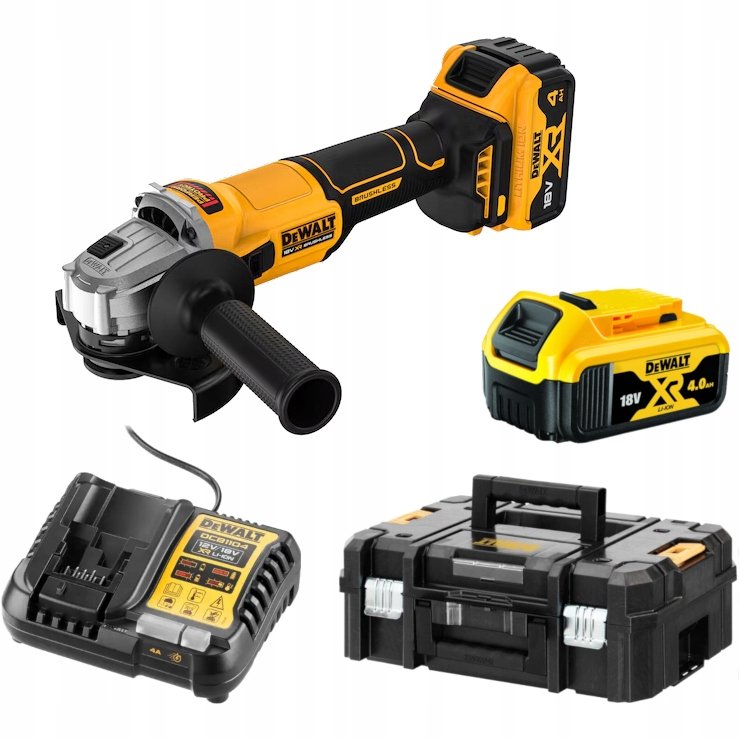DEWALT SZLIFIERKA KĄTOWA AKUMULATOROWA DCG407M2T 2x4,0Ah BL 125MM
