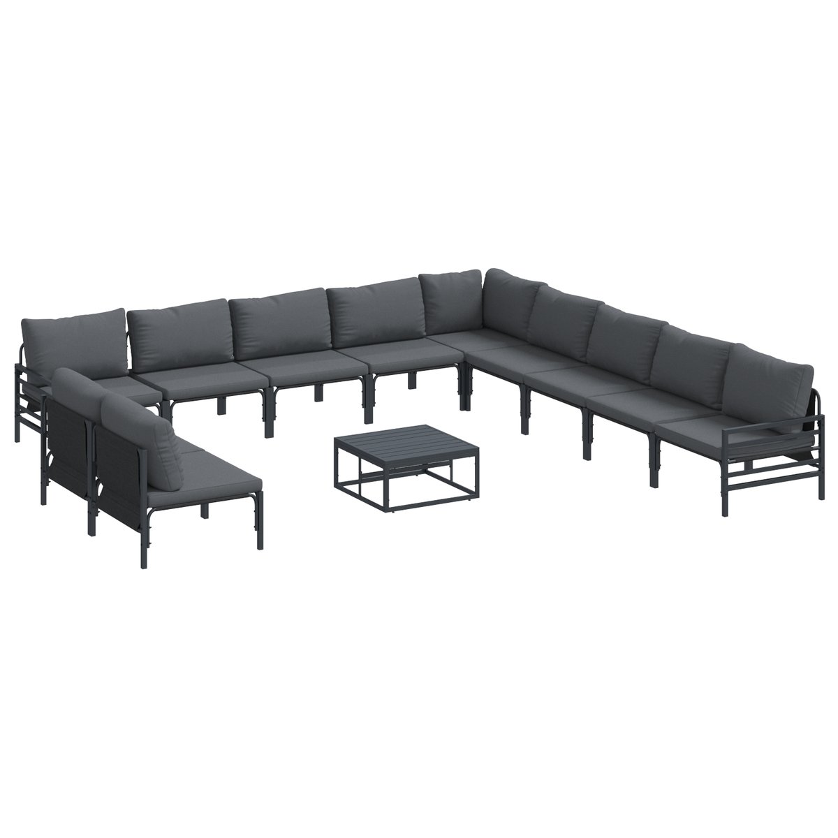 vidaXL Zestaw Sof na Ogród 12 pcs Antracytowy Stal