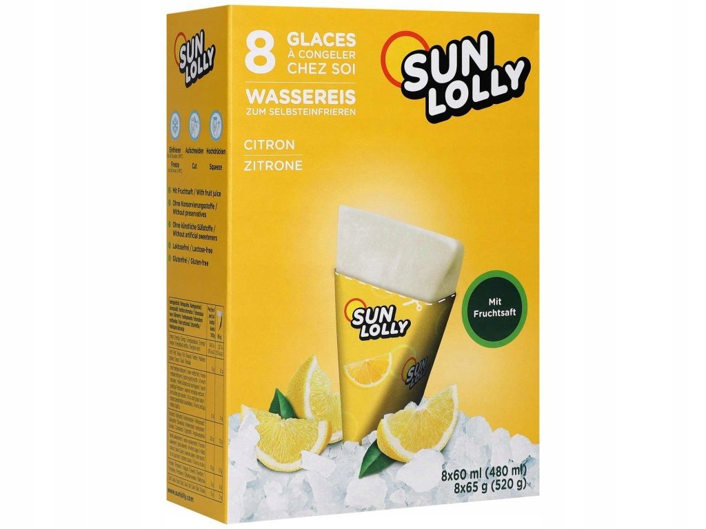 Sun Lolly ice cream to freeze at home Lemon 480 ml