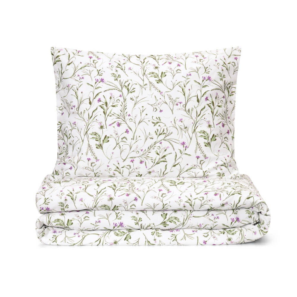 Pościel Fioletowa łączka 200 x 200 cm + 50 x 60 cm (2 szt)