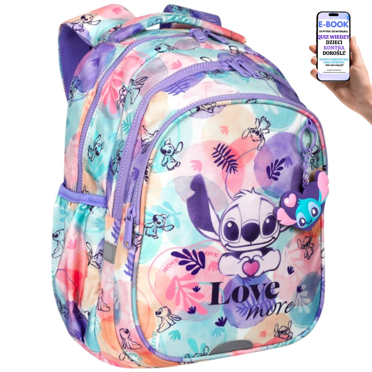 PLECAK SZKOLNY DLA DZIEWCZYNKI STITCH – LEKKI, WYTRZYMAŁY, WYGODNY DO SZKOŁY KLASY 1-3 DLA UCZENNICY + EBOOK-2