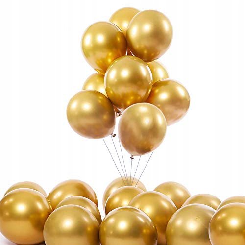 Balony Metaliczne Chromowane Złote Ślub 38Cm 10Szt