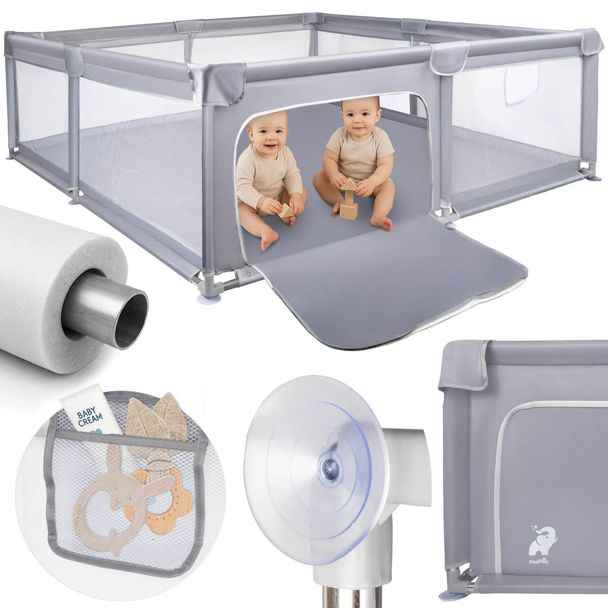 Kojec Składany Dziecięcy Suchy Basen Plac Zabaw dla Dziecka KIVO 180x200 cm