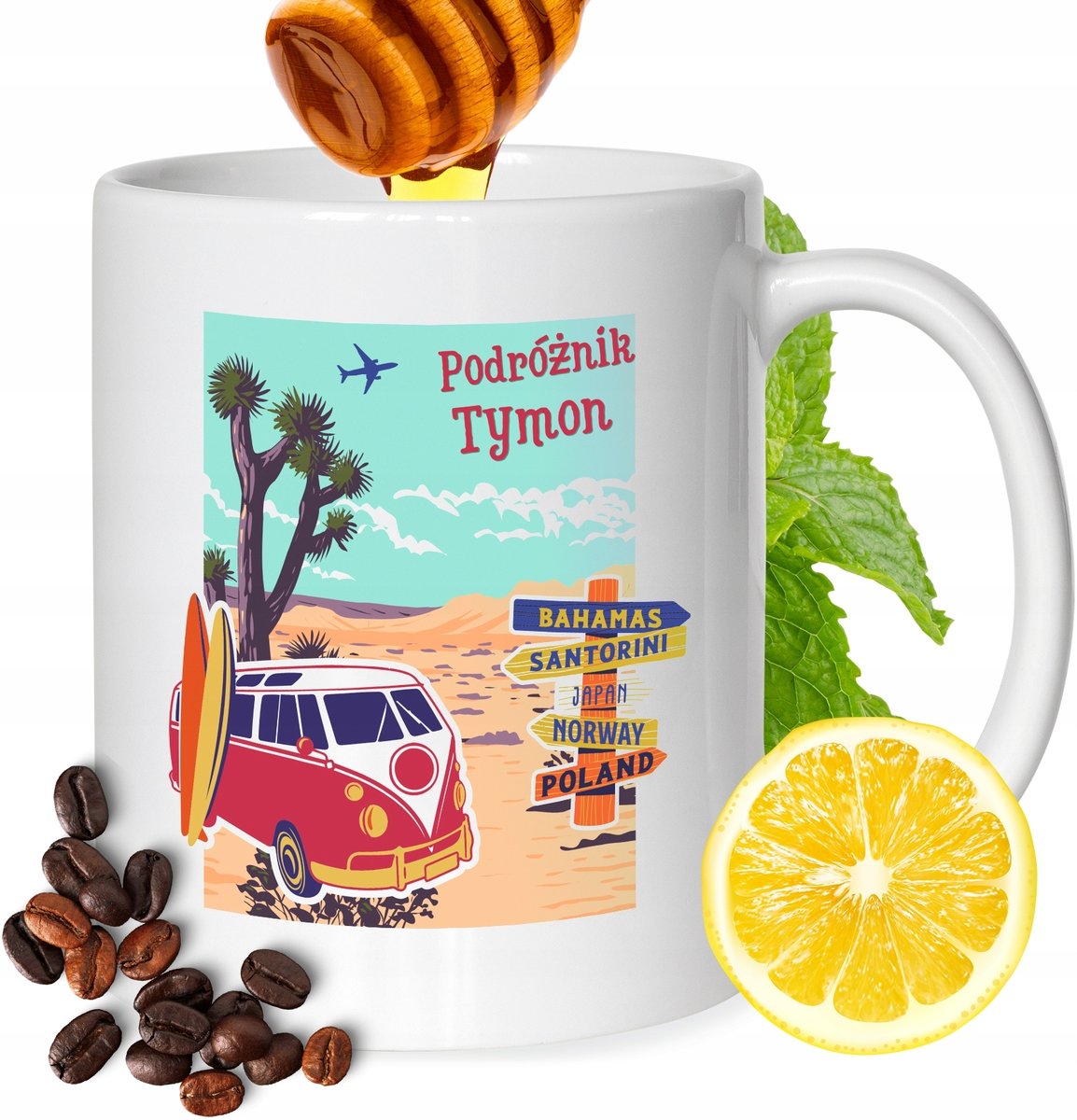 Kubek Dla Tymona Kolegi Przyjaciela Męża z Nadrukiem Prezent Biały 330ml + Opakowanie na prezent (wzór 01)