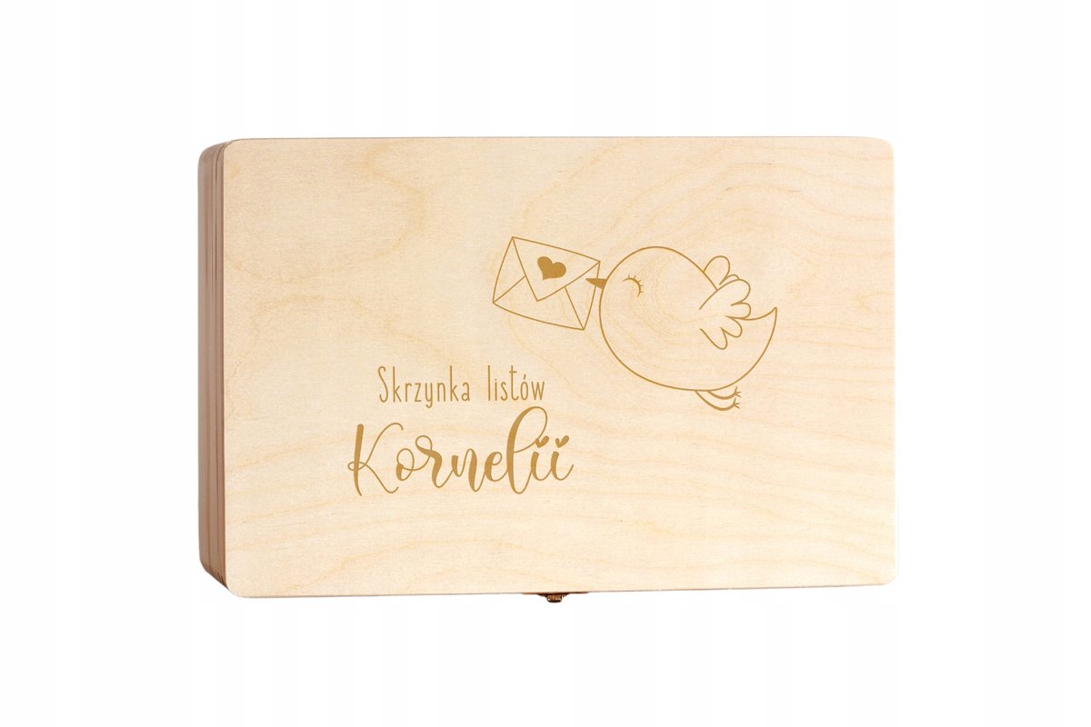 Pudełko na listy Skrzynka, Kuferek, Duża szkatułka z imieniem grawer